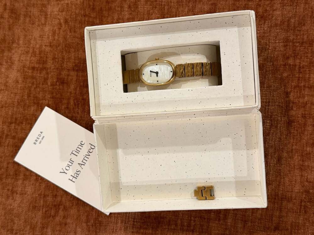 BREDA Jane 18mm Oval Gold Mother of Pearl Watch - Picture 7 of 7